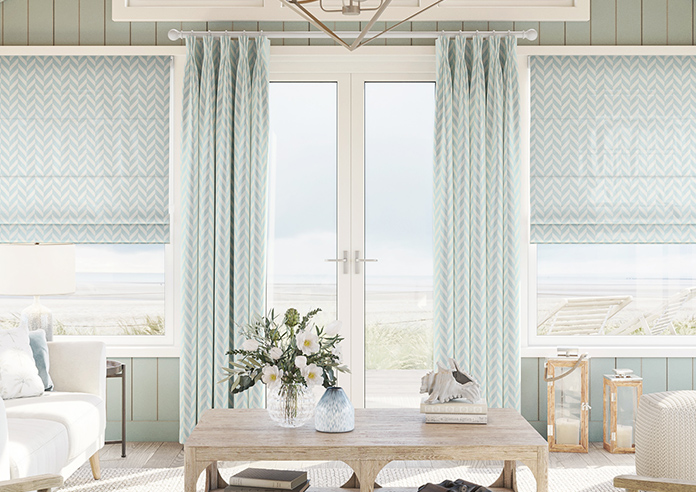 Chevron Stripe, Duckegg - Made to Measure Curtains - Image 3